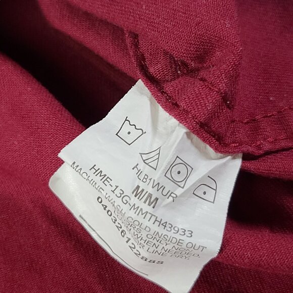 Wrangler Shirt Men Medium  Red Long Sleeve Button Snap Collared Mid Weight - Picture 5 of 8